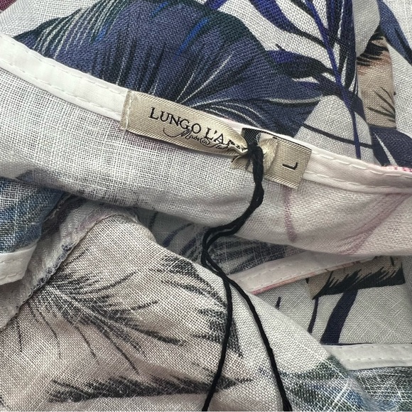 Lungo L’arno Linen Sleeveless Ruffle Hem Shift Dress Size Large NWOT Resortwear - Picture 13 of 14